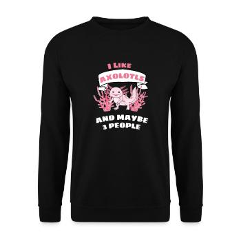 Amphibiens Salamandre Drôle Cadeau Axolotl - Sweat-shirt Unisexe - noir - Devant - Alina (178cm) & Michal (187cm)