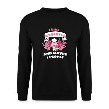 Tail Lurch Funny Gift Baker Axolotl - Unisex Sweatshirt - black - Front - Alina (178cm) & Michal (187cm)