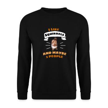 J’aime l’écureuil animal cadeau écureuil - Sweat-shirt Unisexe - noir - Devant - Alina (178cm) & Michal (187cm)