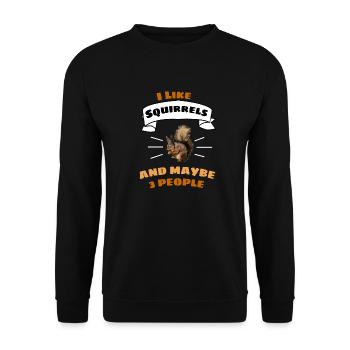 Animal forestier Rongeur Drôle Cadeau Écureuil - Sweat-shirt Unisexe - noir - Devant - Alina (178cm) & Michal (187cm)