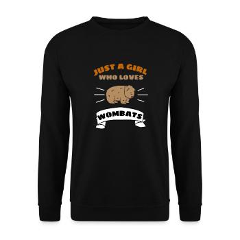 Australie Animal Girl Gift Cute Wombat - Sweat-shirt Unisexe - noir - Devant - Alina (178cm) & Michal (187cm)