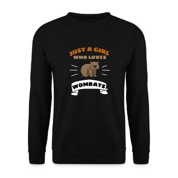 Nur ein Mädchen das Wombats liebt Zoo Tier Wombat - Unisex Pullover - Schwarz - Vorne - Alina (178cm) & Michal (187cm)