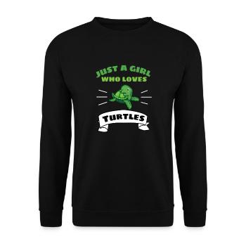 Only a girl who loves turtles turtle - Unisex Sweatshirt - black - Front - Alina (178cm) & Michal (187cm)