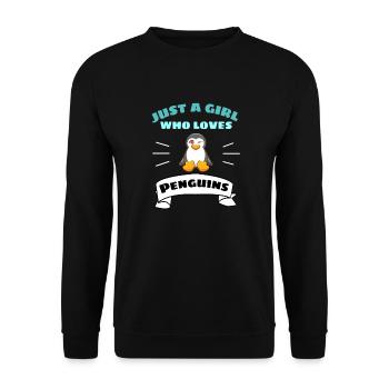 Antarctique Oiseau Zoo Animal Fille Cadeau Pingouin - Sweat-shirt Unisexe - noir - Devant - Alina (178cm) & Michal (187cm)