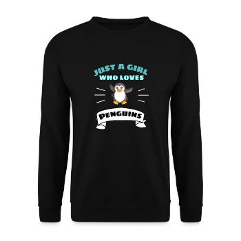 Zoo Animal Lovers Girl Gift Penguin - Unisex Sweatshirt - black - Front - Alina (178cm) & Michal (187cm)
