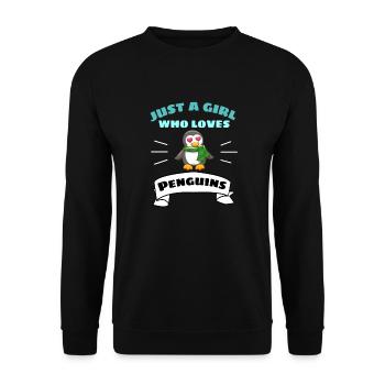 Antarctica Animal Lovers Girl Gift Penguin - Unisex Sweatshirt - black - Front - Alina (178cm) & Michal (187cm)