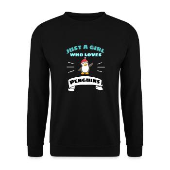 Zoo Animal Christmas Gift Girl Penguin - Unisex Sweatshirt - black - Front - Alina (178cm) & Michal (187cm)