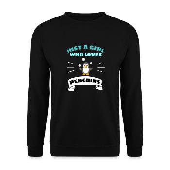 Amoureux des animaux Oiseau Animal Fille Cadeau Pingouin - Sweat-shirt Unisexe - noir - Devant - Alina (178cm) & Michal (187cm)