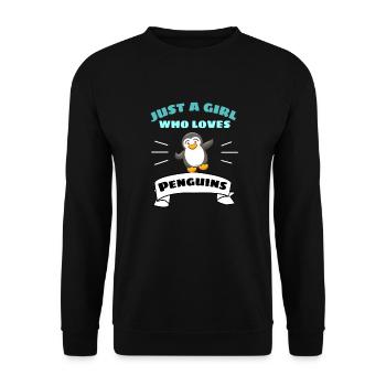 Antarctic Zoo Animal Girl Gift Penguin - Unisex Sweatshirt - black - Front - Alina (178cm) & Michal (187cm)
