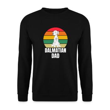 Haustier Hunde Papa Hundebesitzer Retro Dalmatiner - Unisex Pullover - Schwarz - Vorne - Alina (178cm) & Michal (187cm)