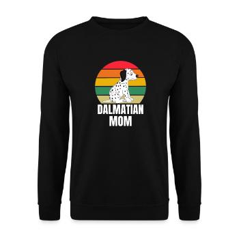 Hundeliebhaber Retro Hunde Mama Dalmatiner - Unisex Pullover - Schwarz - Vorne - Alina (178cm) & Michal (187cm)
