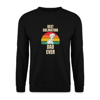 Hunde Papa Vatertag Geschenk Retro Dalmatiner - Unisex Pullover - Schwarz - Vorne - Alina (178cm) & Michal (187cm)