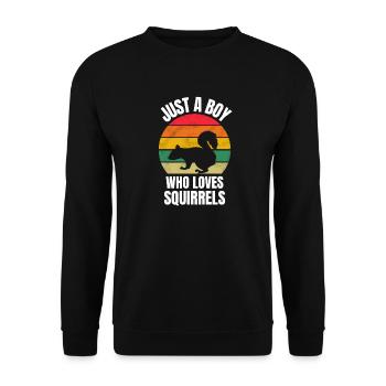 Forest Animal Retro Gift Boy Squirrel - Unisex Sweatshirt - black - Front - Alina (178cm) & Michal (187cm)