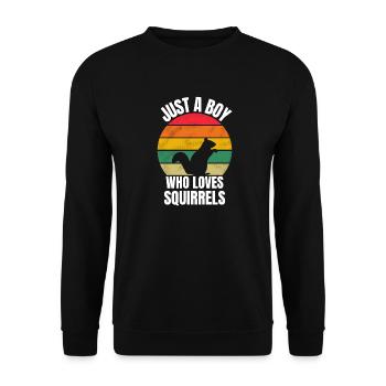Retro Rodent Forest Animal Young Squirrel - Unisex Sweatshirt - black - Front - Alina (178cm) & Michal (187cm)