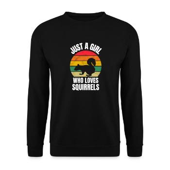 Nature Animal Forest Dweller Girl Retro Squirrel - Unisex Sweatshirt - black - Front - Alina (178cm) & Michal (187cm)