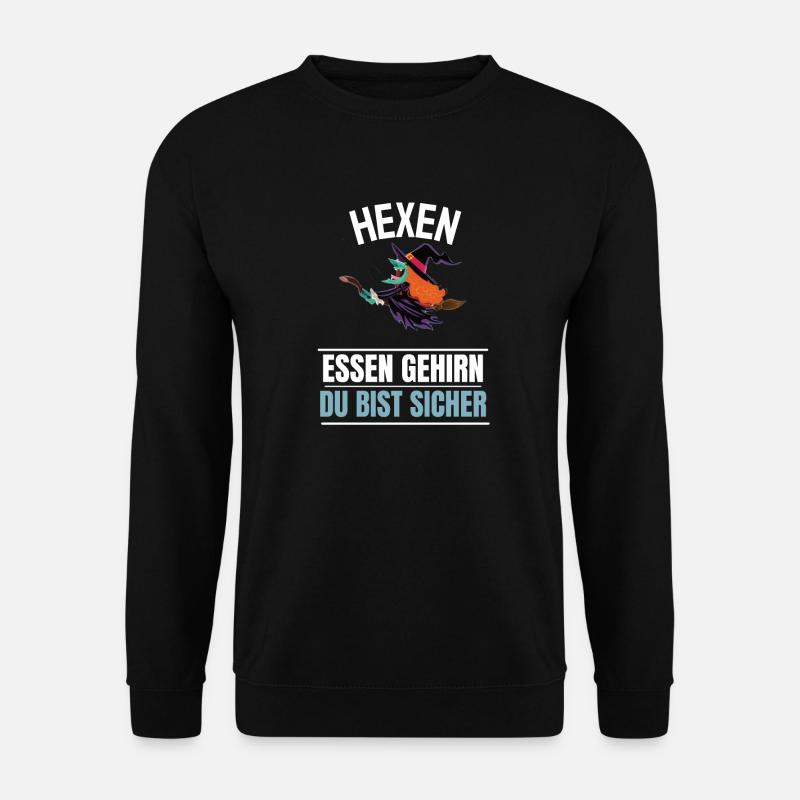 Hexenbesen Hexerei Hexen Kostüm Geschenk Halloween - Unisex Pullover - Schwarz