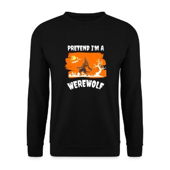 Je fais semblant d’être un loup-garou Halloween - Sweat-shirt Unisexe - noir - Devant - Alina (178cm) & Michal (187cm)