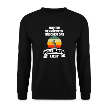 Mädchen Hexen Kostüm Geschenk Retro Halloween - Unisex Pullover - Schwarz - Vorne - Alina (178cm) & Michal (187cm)