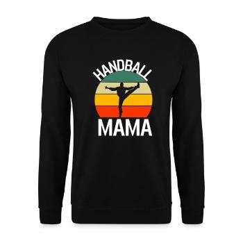 Handballer Mama Sport Muttertag Geschenk Handball - Unisex Pullover - Schwarz - Vorne - Alina (178cm) & Michal (187cm)