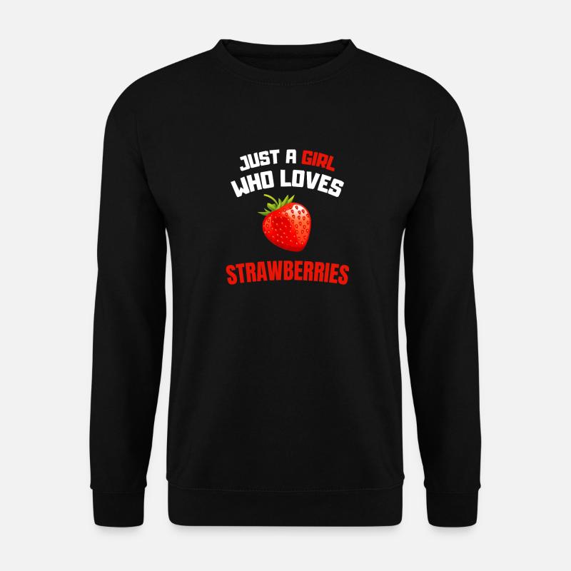 Erdbeer Liebhaber Mädchen Geschenk Erdbeere - Unisex Pullover - Schwarz