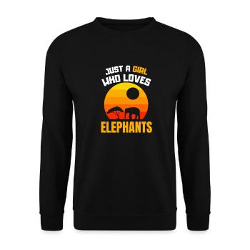 Retro Girl Africa Animal Gift Elephant - Unisex Sweatshirt - black - Front - Alina (178cm) & Michal (187cm)