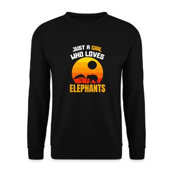 Seulement une fille qui aime l’éléphant rétro éléphant - Sweat-shirt Unisexe - noir - Devant - Alina (178cm) & Michal (187cm)