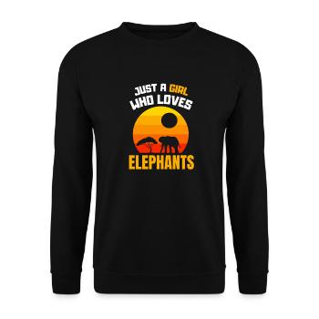Animal Lovers Africa Animal Girls Retro Elephant - Unisex Sweatshirt - black - Front - Alina (178cm) & Michal (187cm)