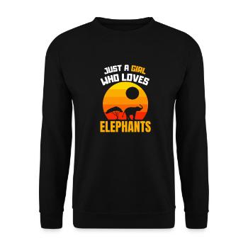 Animal Lovers Africa Safari Animal Girl Elephant - Unisex Sweatshirt - black - Front - Alina (178cm) & Michal (187cm)
