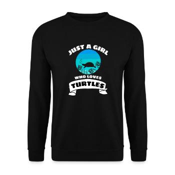 Tortue de mer Fille Rétro Tortue de mer - Sweat-shirt Unisexe - noir - Devant - Alina (178cm) & Michal (187cm)