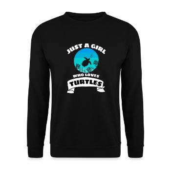 tortue fille animal tortue de mer rétro - Sweat-shirt Unisexe - noir - Devant - Alina (178cm) & Michal (187cm)