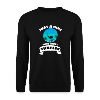 Animal Lovers Ocean Animal Girl Retro Turtle - Unisex Sweatshirt - black - Front - Alina (178cm) & Michal (187cm)