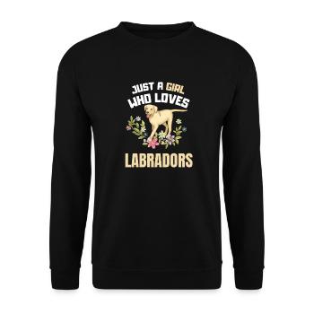 Seulement une fille qui aime le chien Labrador Labrador - Sweat-shirt Unisexe - noir - Devant - Alina (178cm) & Michal (187cm)