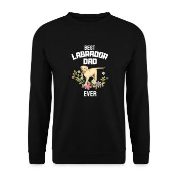Hundeliebhaber Hunde Papa Vatertag Blumen Labrador - Unisex Pullover - Schwarz - Vorne - Alina (178cm) & Michal (187cm)