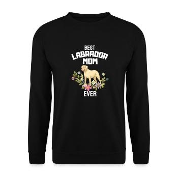 Blumen Hunde Mama Muttertag Geschenk Labrador - Unisex Pullover - Schwarz - Vorne - Alina (178cm) & Michal (187cm)