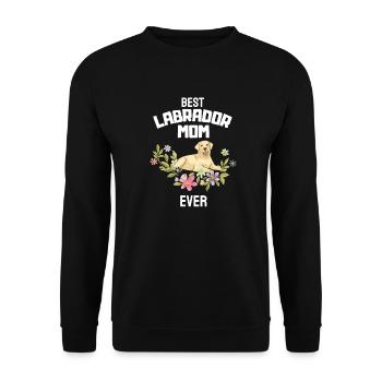 Hunde Mama Blumen Hundebesitzer Muttertag Labrador - Unisex Pullover - Schwarz - Vorne - Alina (178cm) & Michal (187cm)