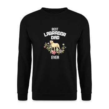 Hunde Papa Blumen Vatertag Geschenk Labrador - Unisex Pullover - Schwarz - Vorne - Alina (178cm) & Michal (187cm)