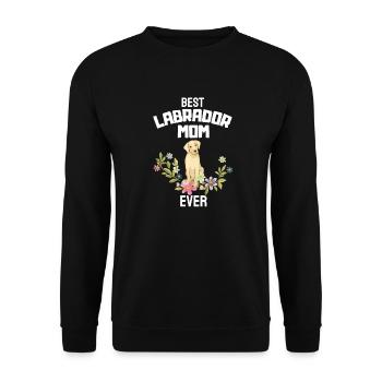 Beste Hunde Mama Muttertag Geschenk Blume Labrador - Unisex Pullover - Schwarz - Vorne - Alina (178cm) & Michal (187cm)