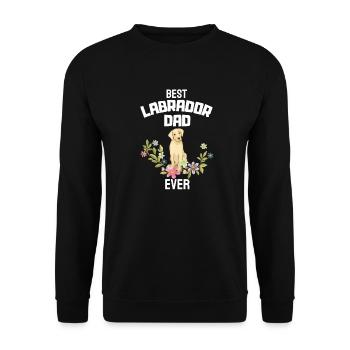 Haustier Vatertag Geschenk Blumen Hunde Labrador - Unisex Pullover - Schwarz - Vorne - Alina (178cm) & Michal (187cm)