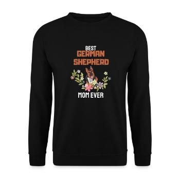 Blumen Hunde Mama Vatertag Deutscher Schäferhund - Unisex Pullover - Schwarz - Vorne - Alina (178cm) & Michal (187cm)