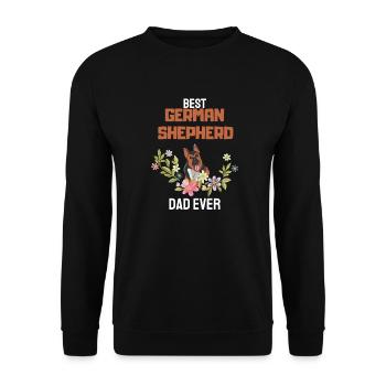 Flowers Dogs Papa Father's Day German Shepherd - Unisex Sweatshirt - black - Front - Alina (178cm) & Michal (187cm)
