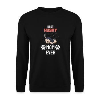 Beste Husky Mama aller Zeiten Muttertag Hund Husky - Unisex Pullover - Schwarz - Vorne - Alina (178cm) & Michal (187cm)
