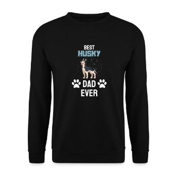 Chien Paw Chiens Papa Fête des Pères Cadeau Husky - Sweat-shirt Unisexe - noir - Devant - Alina (178cm) & Michal (187cm)