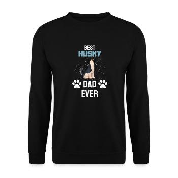 Propriétaire de chien Chiens Papa Fête des Pères Cadeau Husky - Sweat-shirt Unisexe - noir - Devant - Alina (178cm) & Michal (187cm)