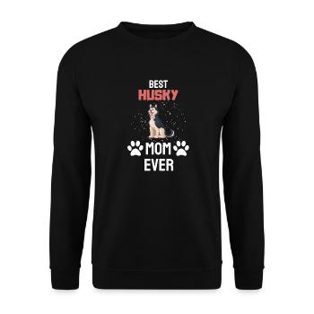 Siberian Sled Dog Mama Mother's Day Husky - Unisex Sweatshirt - black - Front - Alina (178cm) & Michal (187cm)