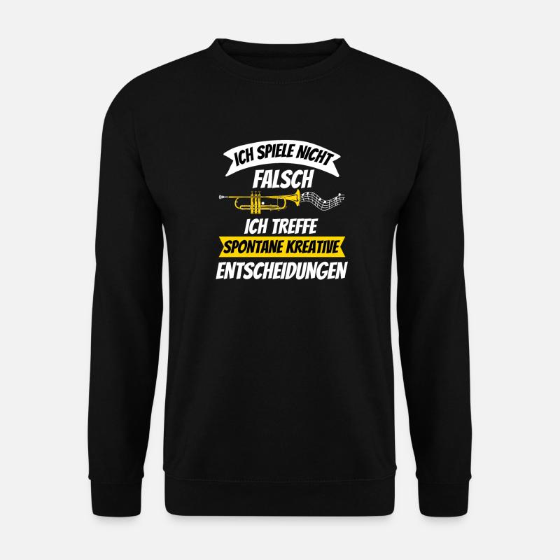 Lustiges Geschenk Trompeter Musik Noten Trompete - Unisex Pullover - Schwarz