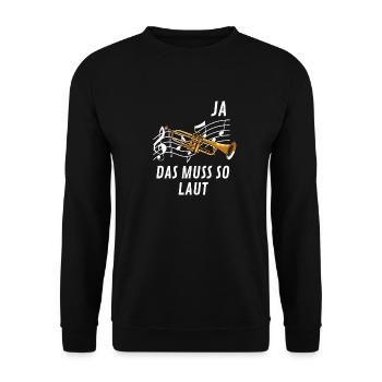 Trompeter Lustiges Geschenk Musik Noten Trompete - Unisex Pullover - Schwarz - Vorne - Alina (178cm) & Michal (187cm)