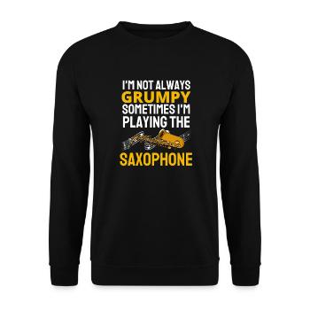 Jazz Musik Saxophonist Lustiges Geschenk Saxophon - Unisex Pullover - Schwarz - Vorne - Alina (178cm) & Michal (187cm)