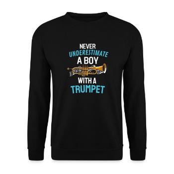 Trompettiste Garçons Brass Band Cadeau Trompette - Sweat-shirt Unisexe - noir - Devant - Alina (178cm) & Michal (187cm)
