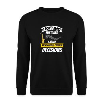 Saxophonist Jazz Musik Lustiges Geschenk Saxophon - Unisex Pullover - Schwarz - Vorne - Alina (178cm) & Michal (187cm)