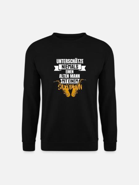 Saxophonist Jazz Musiker Renten Geschenk Saxophon - Unisex Pullover - Schwarz